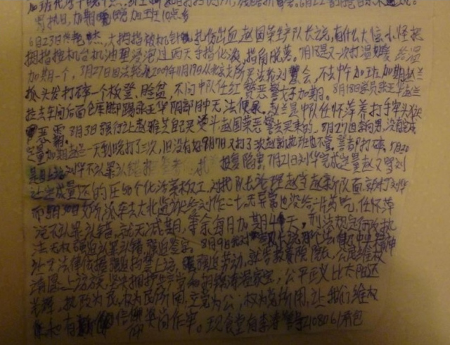 Diary written on waterproof fabric stolen from work and smuggled out of camp in vagina. 
